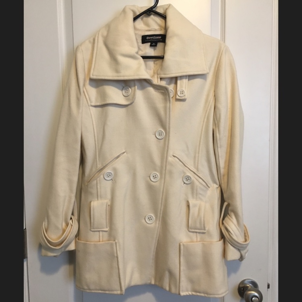 Off white pea coat